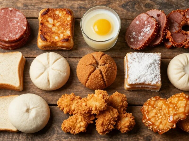 Aliments inflammatoires : viandes, sucres, fritures, pain blanc.